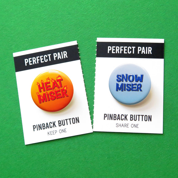 SNOW MISER HEAT MISER <br> Perfect Pairs Holiday Button Set