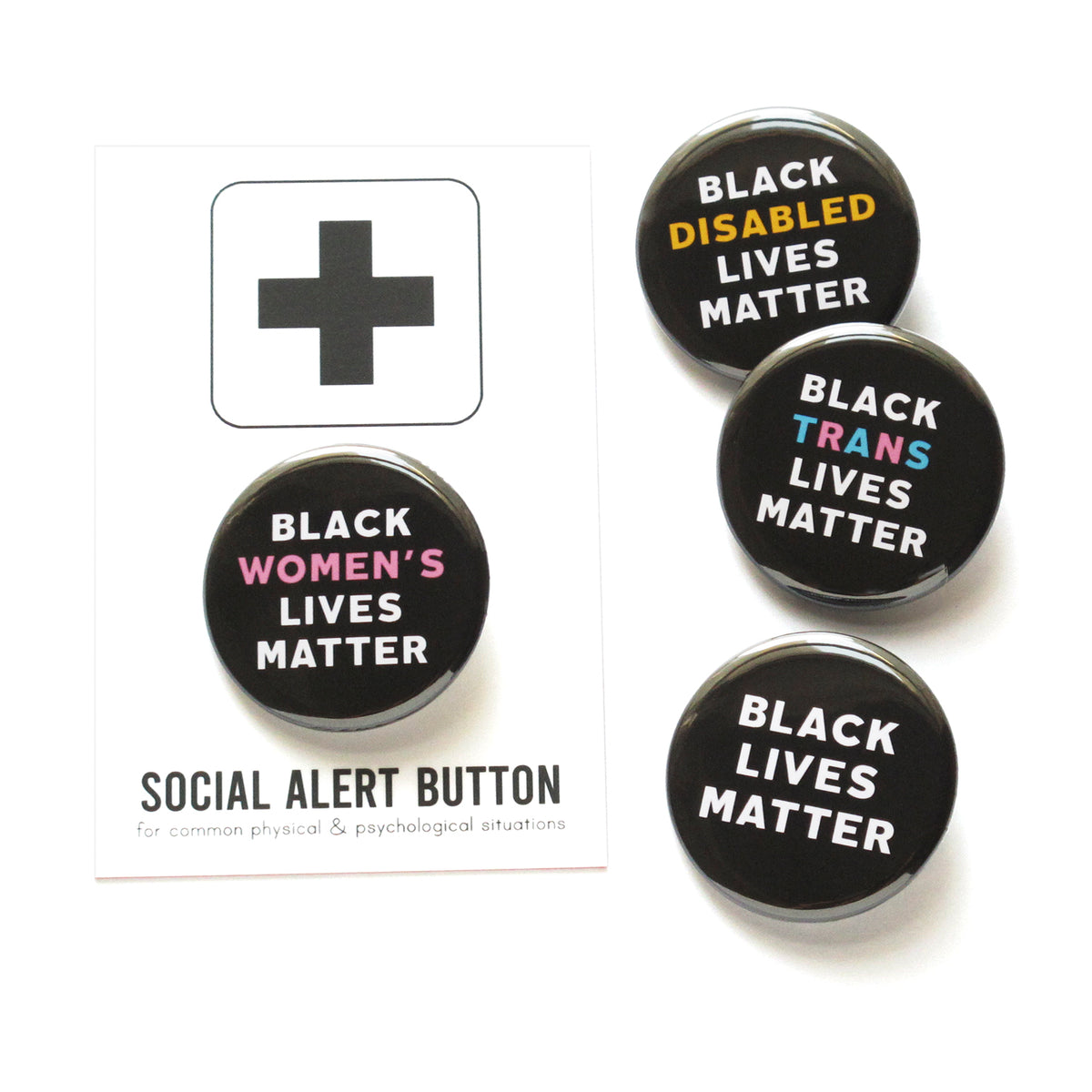 2.25” Set hotsell of x25 Black Lives Matter BLM Black on White Pins