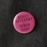 BODILY AUTONOMY IS A HUMAN RIGHT <br> Pinback Button