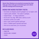 Info slide about WORD FOR WORD Brand. Info repeated in product listing.