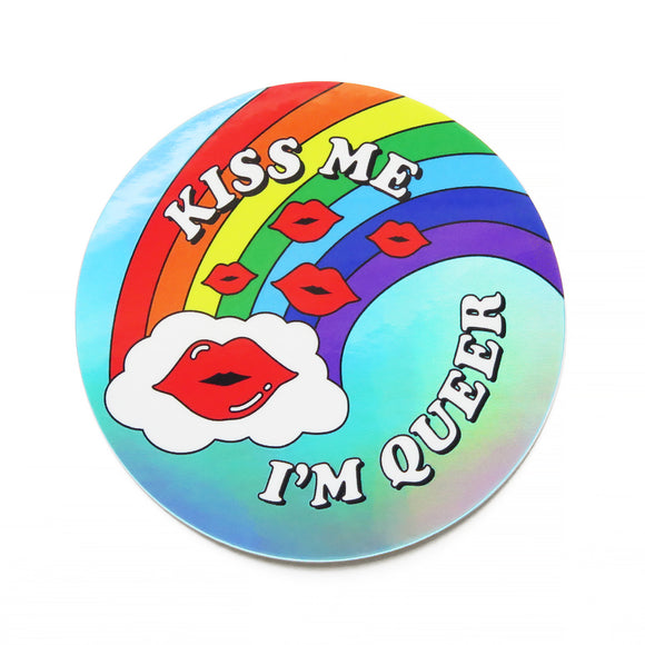 KISS ME I'M QUEER <br> Holographic Sticker