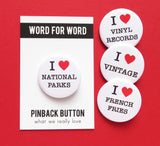 I LOVE VINTAGE <br> Pinback Button