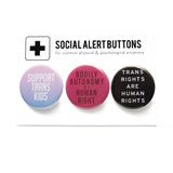 TRANS RIGHTS 3-PACK <br> Pinback Button Set
