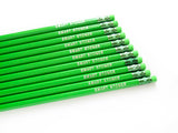 Eleven SMART STONER pencils lined up in a row.